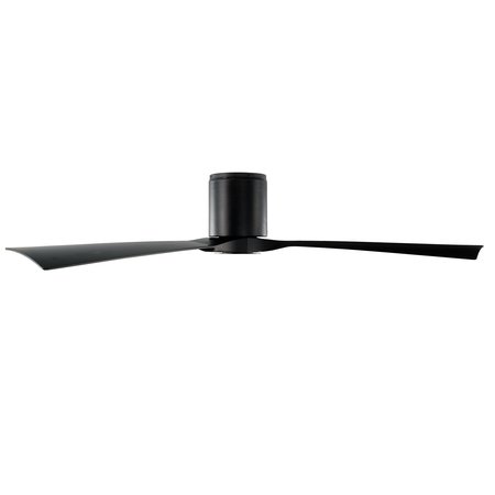 Modern Forms 3-Blade Smart Flush Mount Ceiling Fan 54" Matte Black w/Remote Control (Light Kit Sold Separately) FH-W1811-54